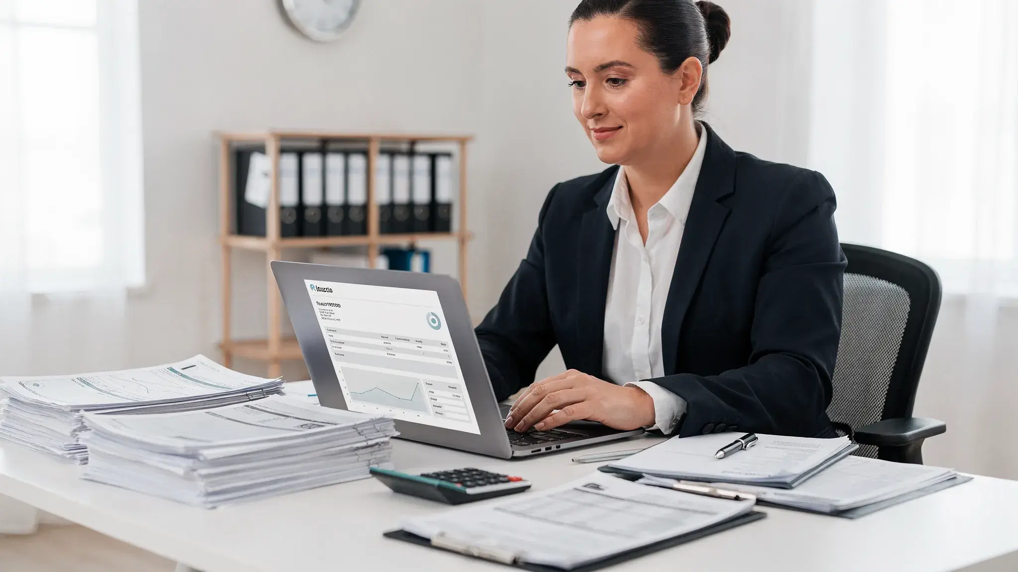 Tax professional completing Retail Tax Filing online