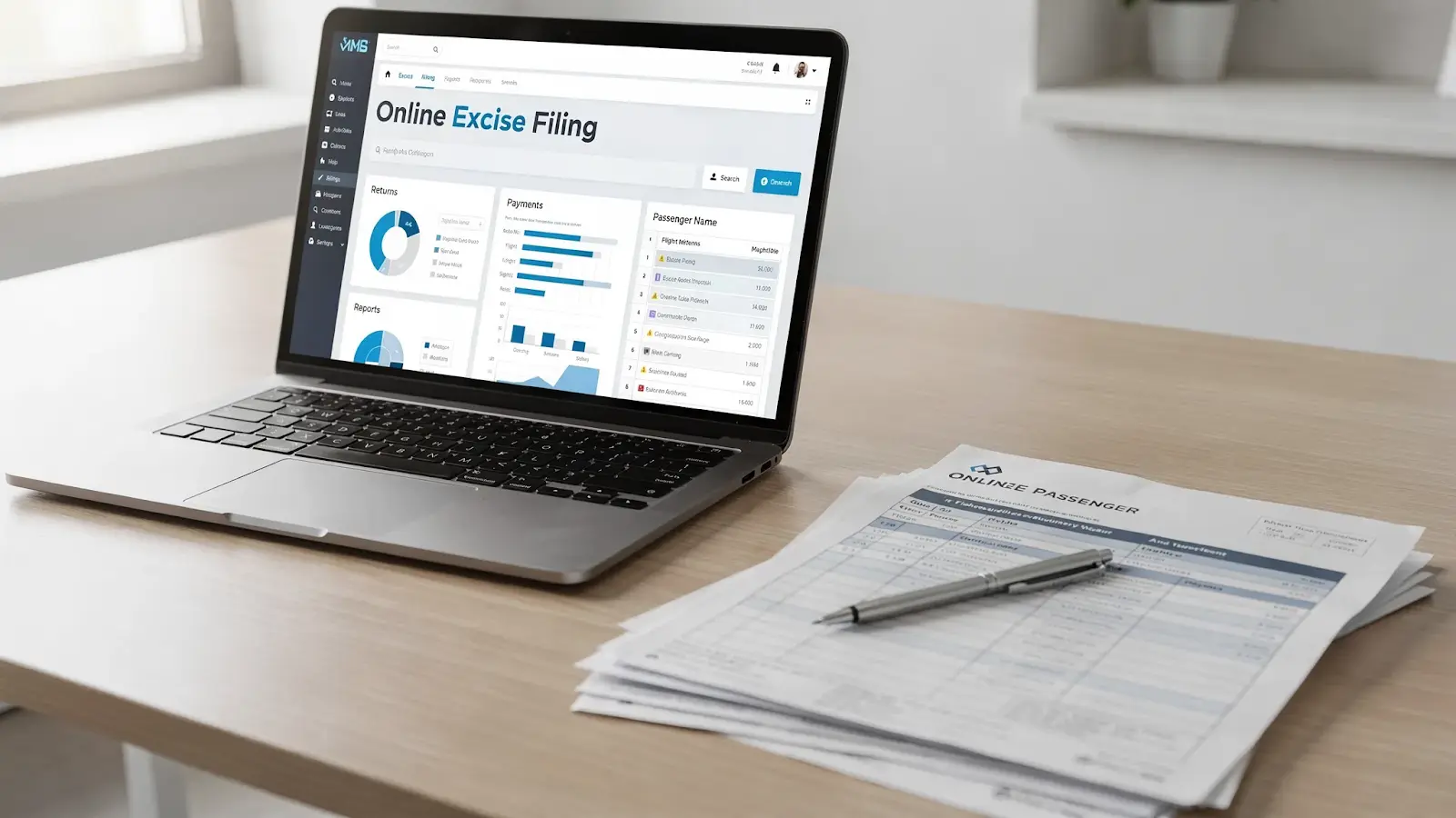 Tax professional completing Retail Tax Filing online